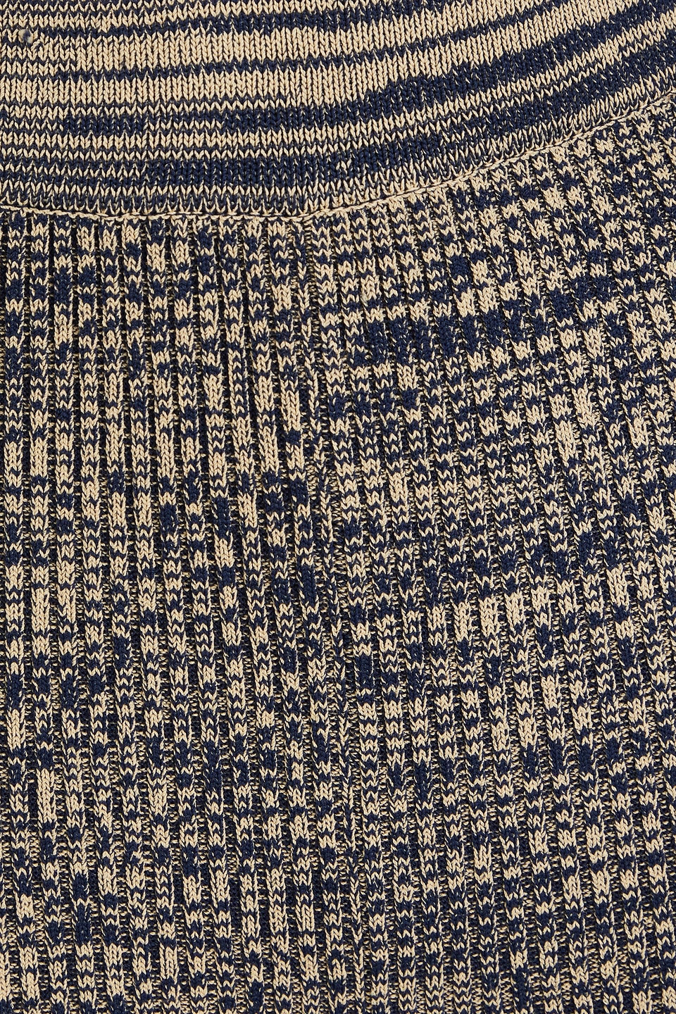 Shop Remain Birger Christensen Marled Ribbed-knit Flared Pants In Marineblau