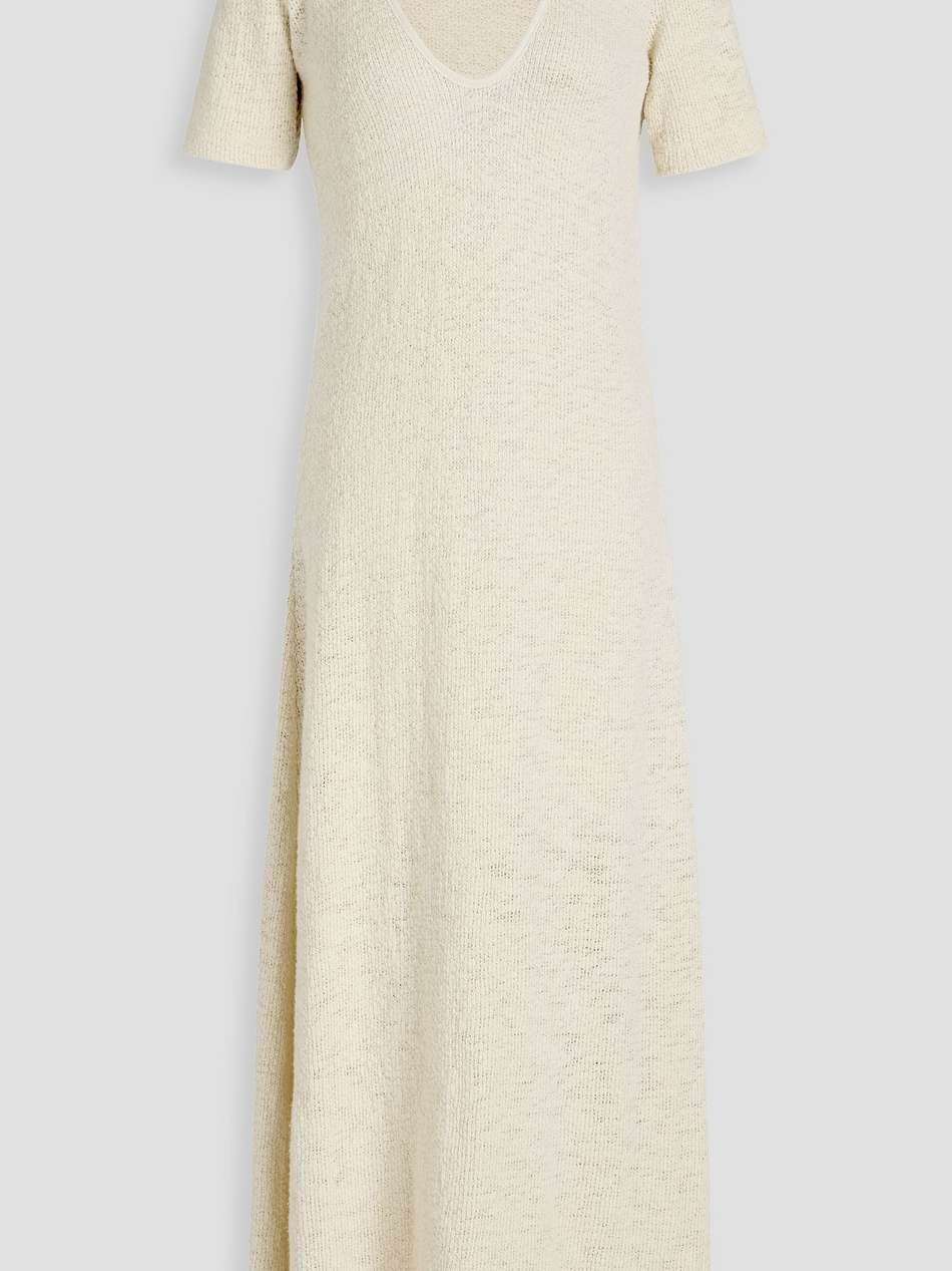 bouclé-knit cotton maxi dress