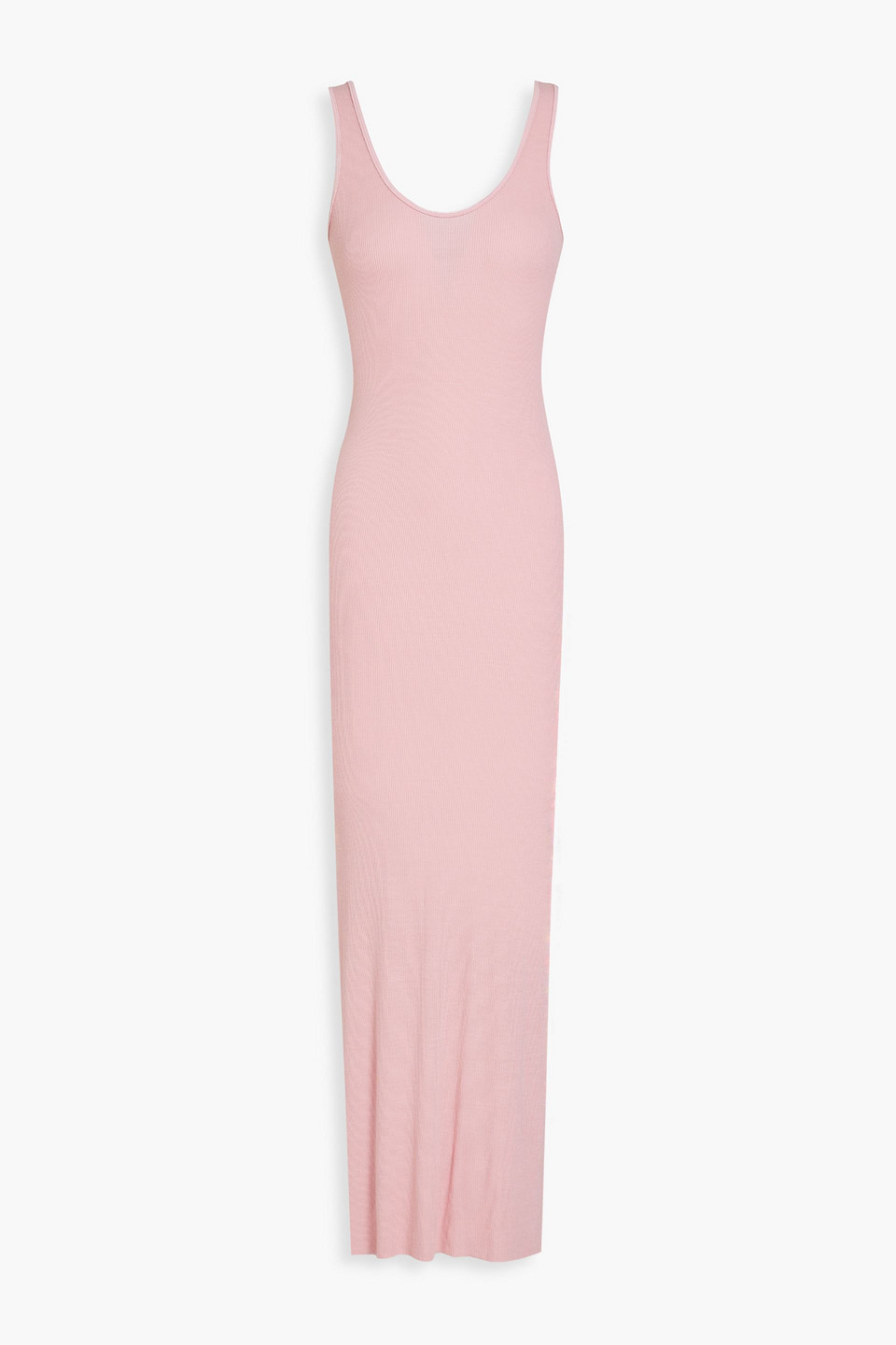 Enza Costa Ribbed Jersey Maxi Dress In Baby Pink