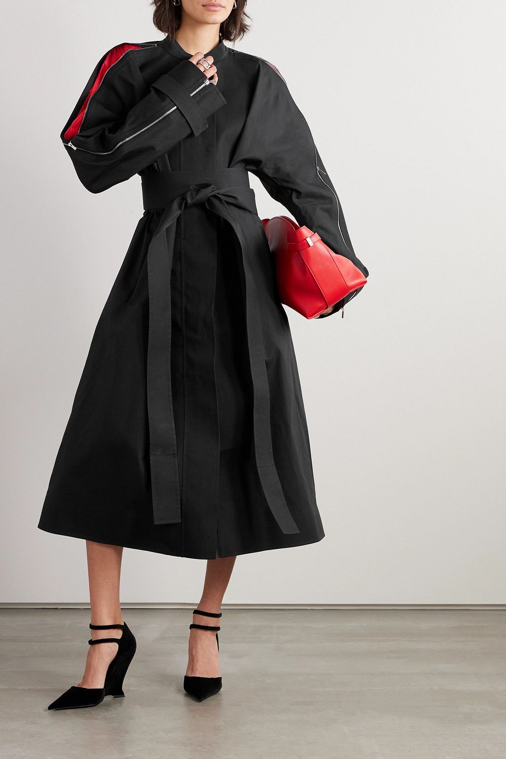 FERRAGAMO Zip-detailed cotton-blend trench coat