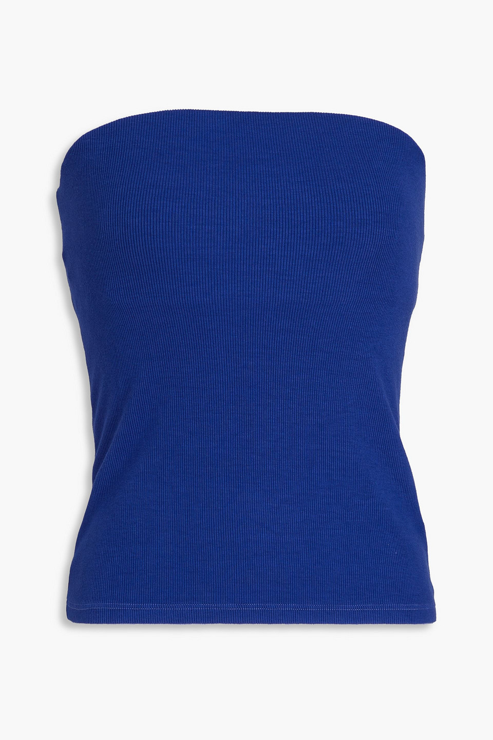 Enza Costa Strapless Ribbed Jersey Top In Royal Blue