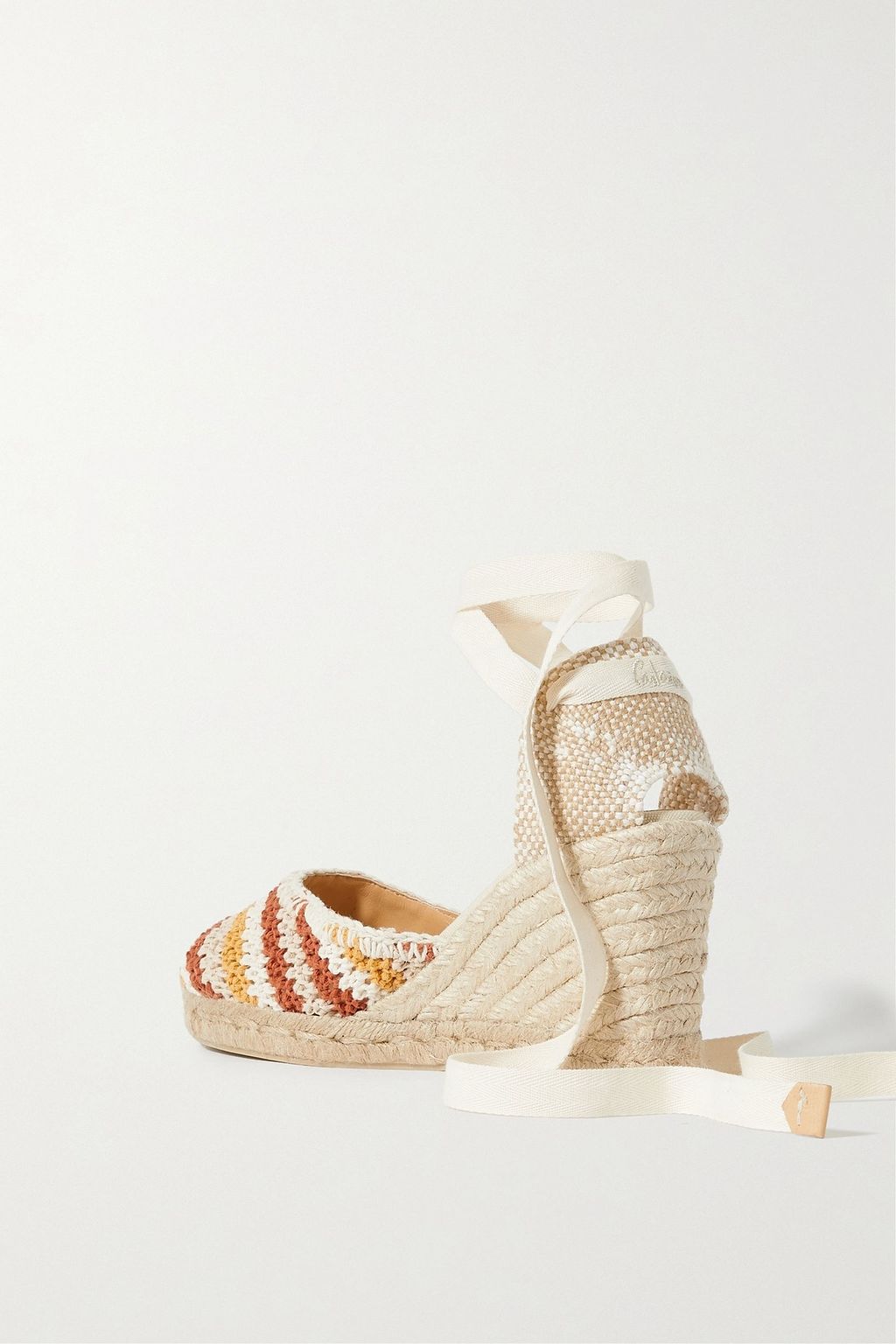 CASTAÑER Carina 80 canvas and crochet-knit wedge espadrilles