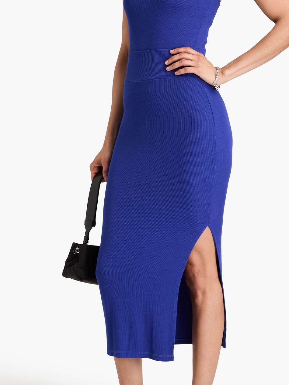 ribbed jersey midi skirt