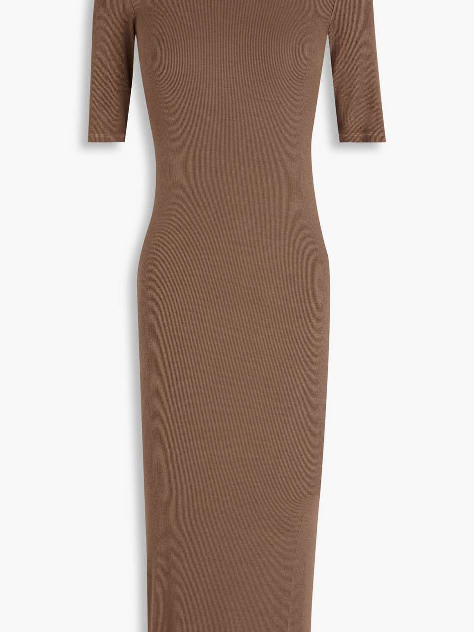 ribbed jersey midi dress