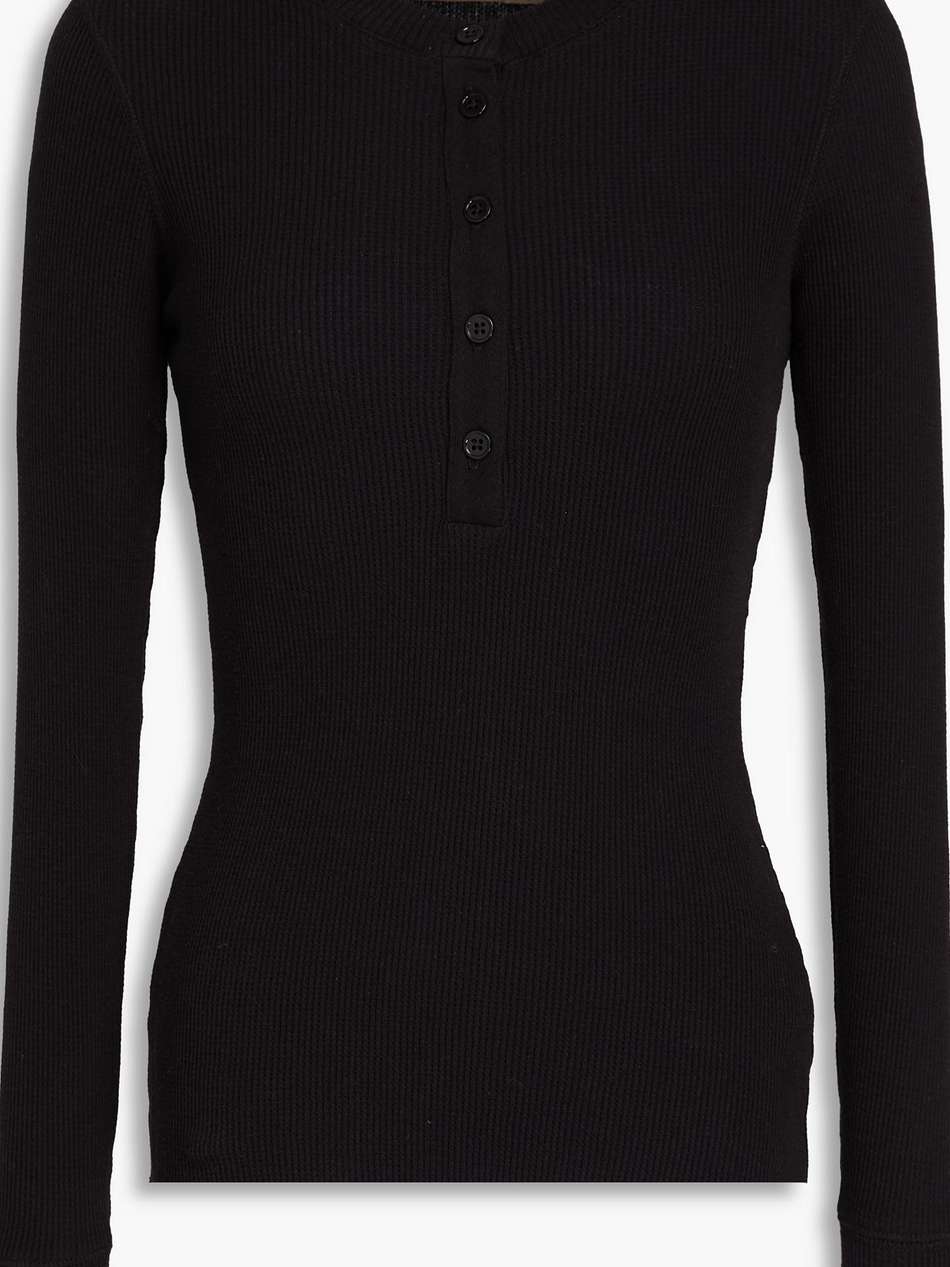 waffle-knit cotton top