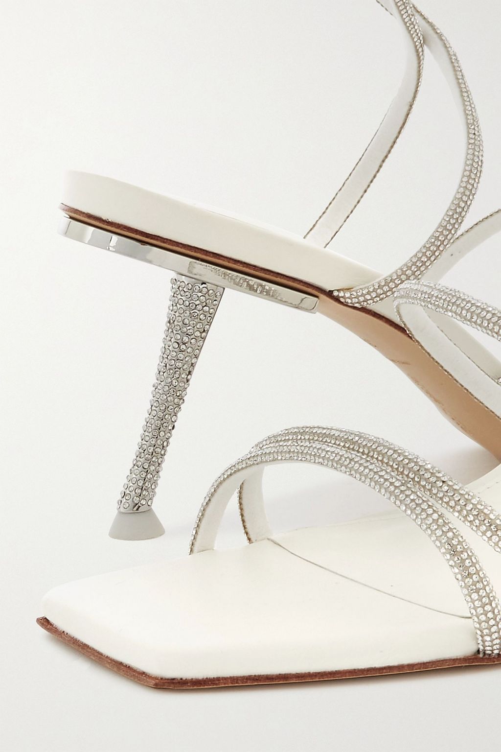 CULT GAIA Isa crystal-embellished faux leather sandals