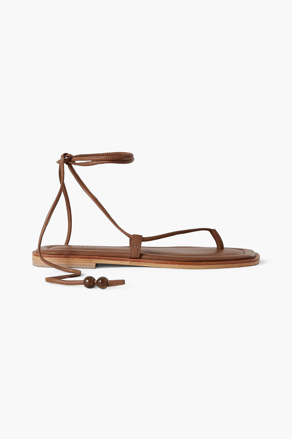 A.emery Finch Bead-embellished Leather Sandals In Tan