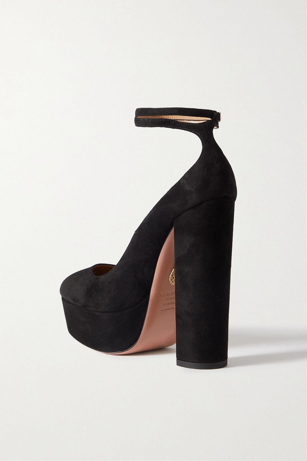AQUAZZURA 쏘 하이 플래토 스웨이드 플랫폼 펌프스 140mm