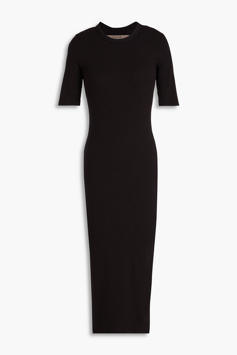 ENZA COSTA SLUB STRETCH-COTTON JERSEY MIDI DRESS