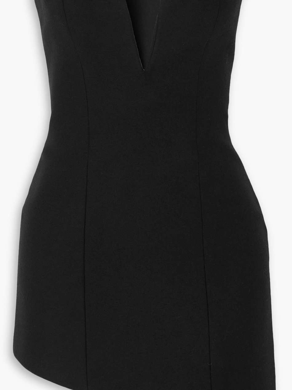 asan strapless wool-blend crepe mini dress