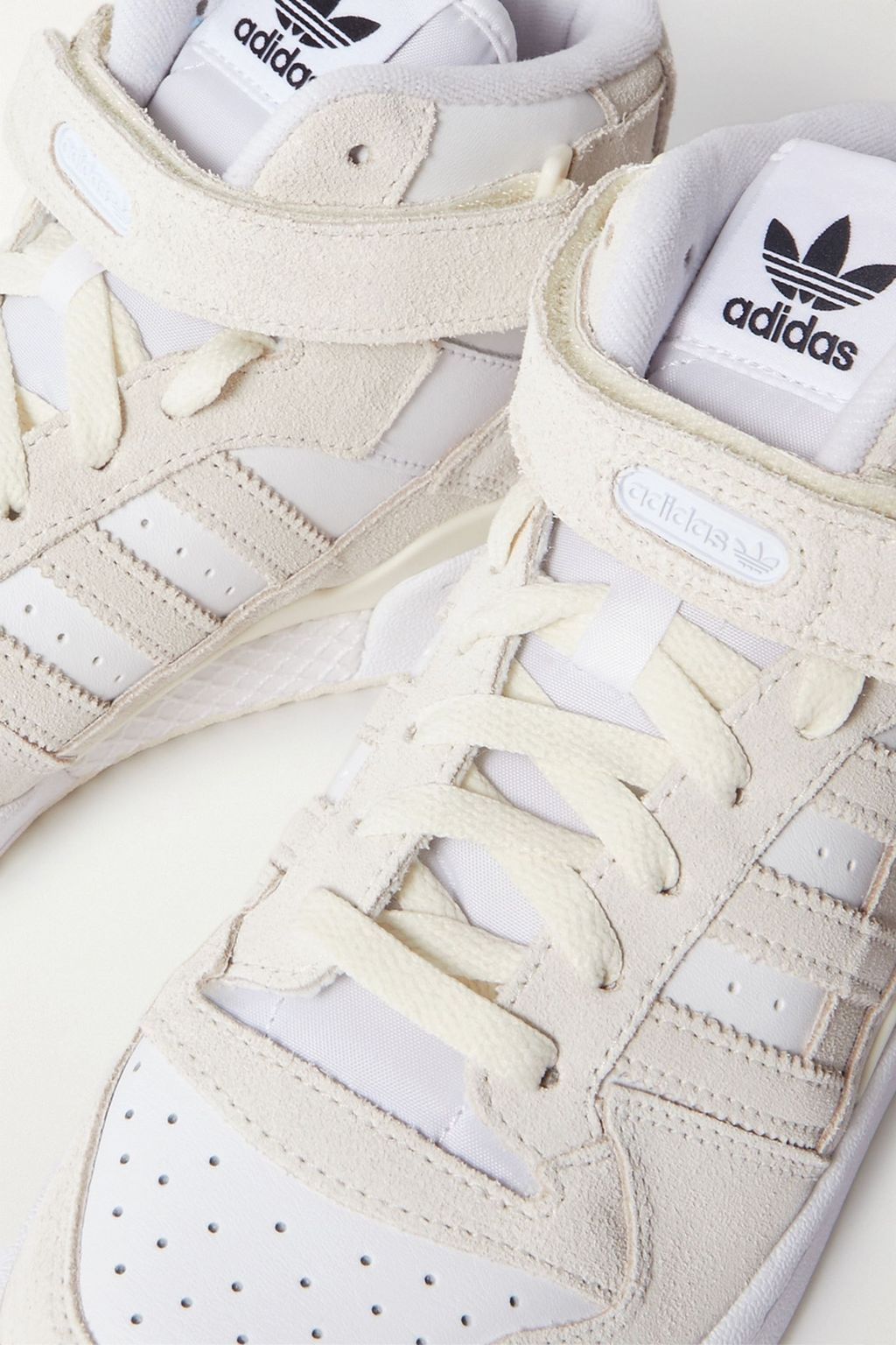 ADIDAS ORIGINALS Forum Bonega Mid suede-trimmed leather high-top sneakers