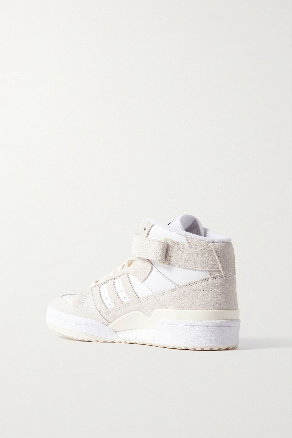 ADIDAS ORIGINALS Forum Bonega Mid suede-trimmed leather high-top sneakers