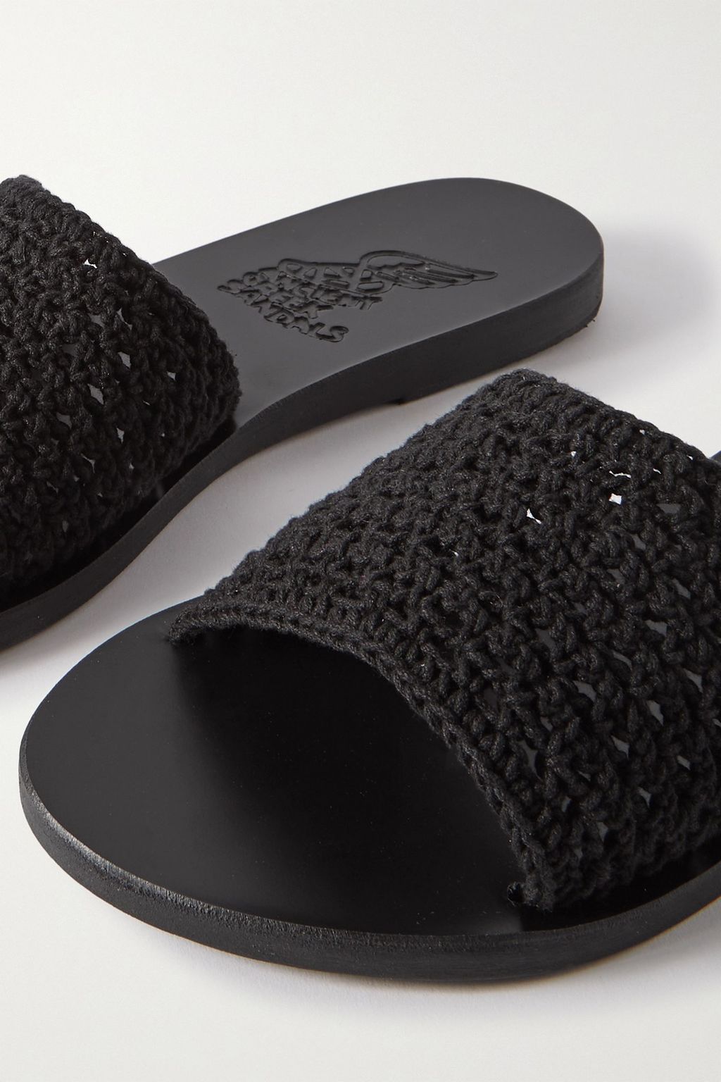 ANCIENT GREEK SANDALS حذاء سلايد Taygete بحبكة الكروشيه