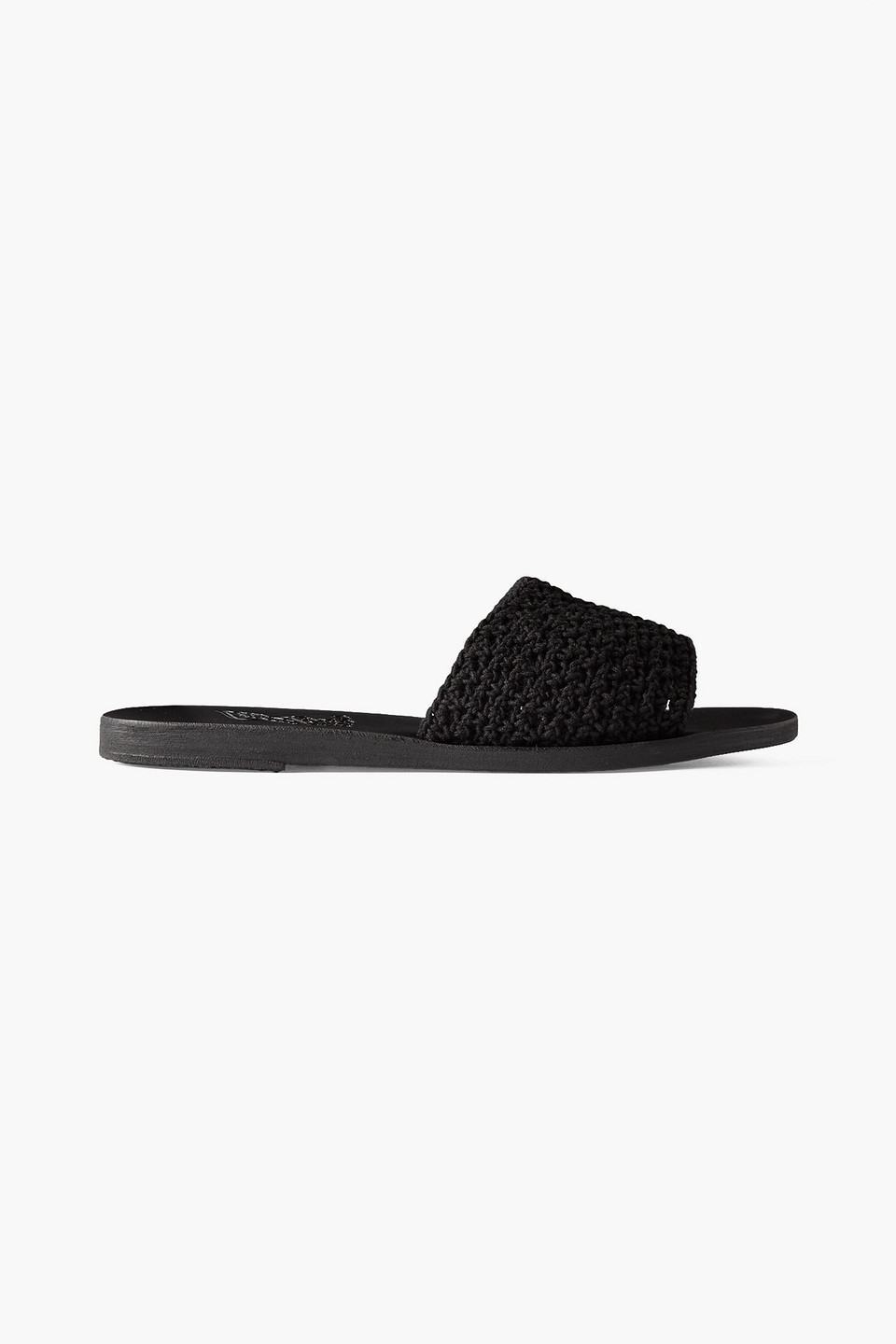 Ancient Greek Sandals Taygete Crocheted Slides In Black