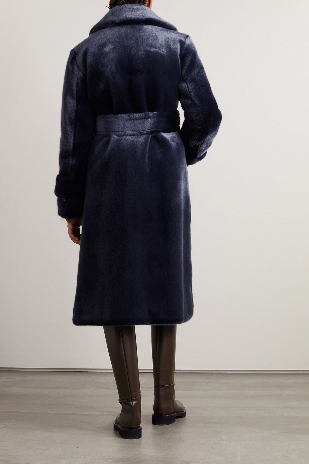 FAZ NOT FUR Belted faux fur coat