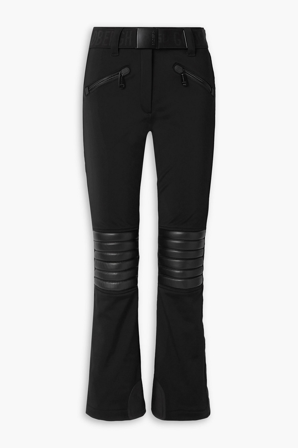 GOLDBERGH ROCKY QUILTED FAUX LEATHER-PANELED FLARED SKI PANTS