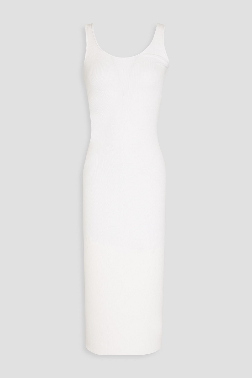 Enza Costa Ribbed Jersey Midi Dress In White