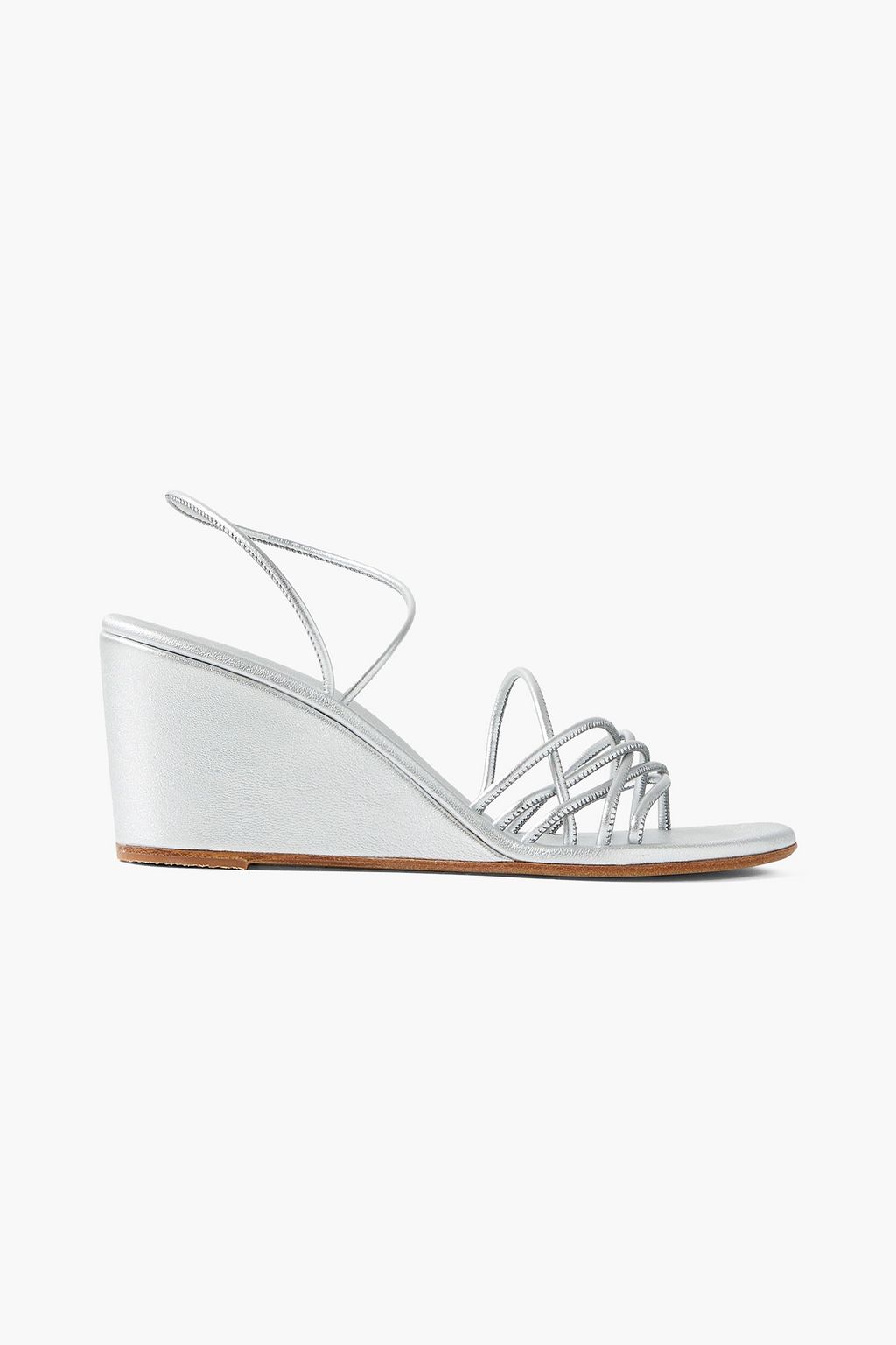 Vasilisa metallic leather wedge sandals silver EU 35