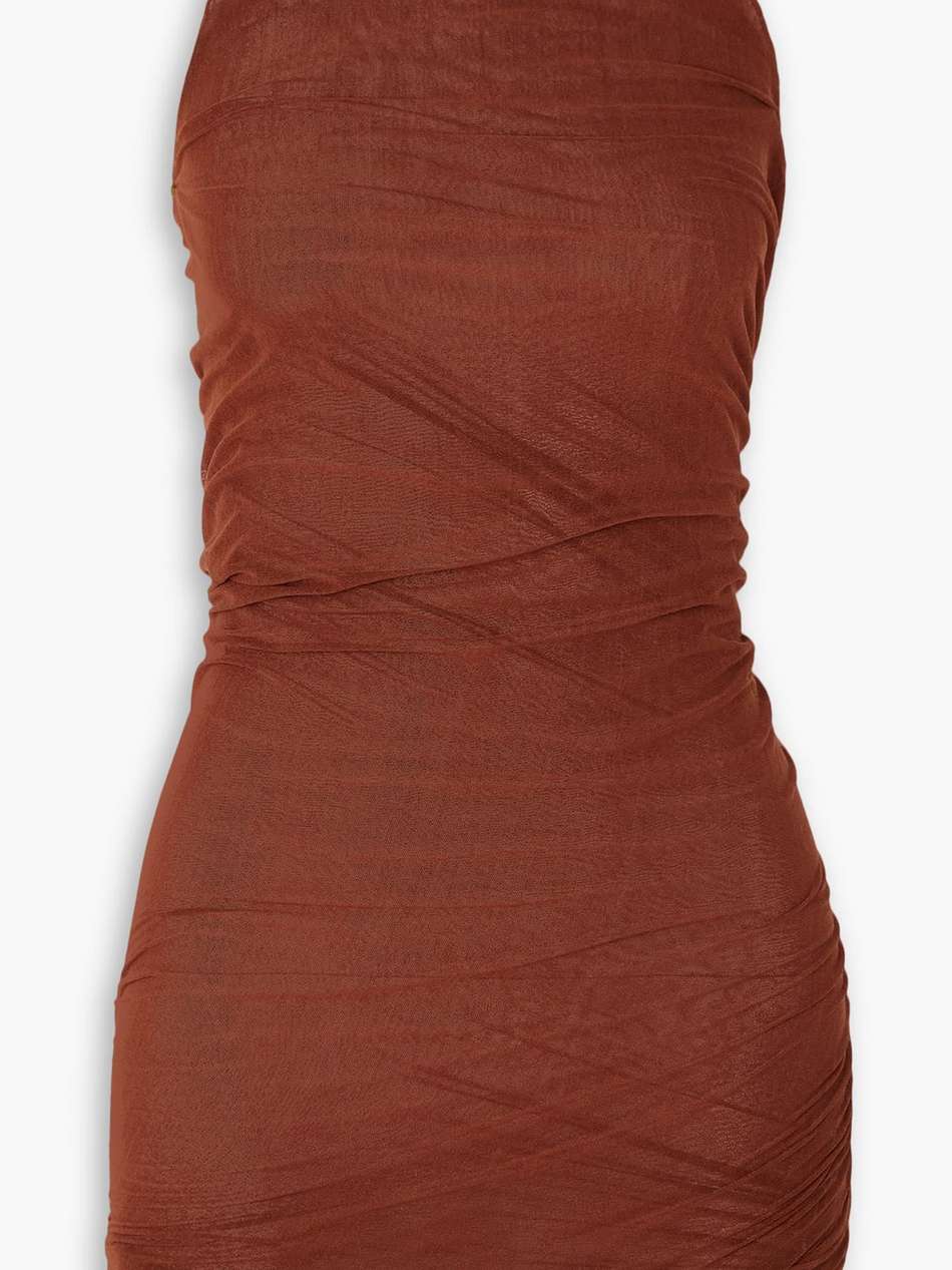 tula ruched silk-blend mini dress