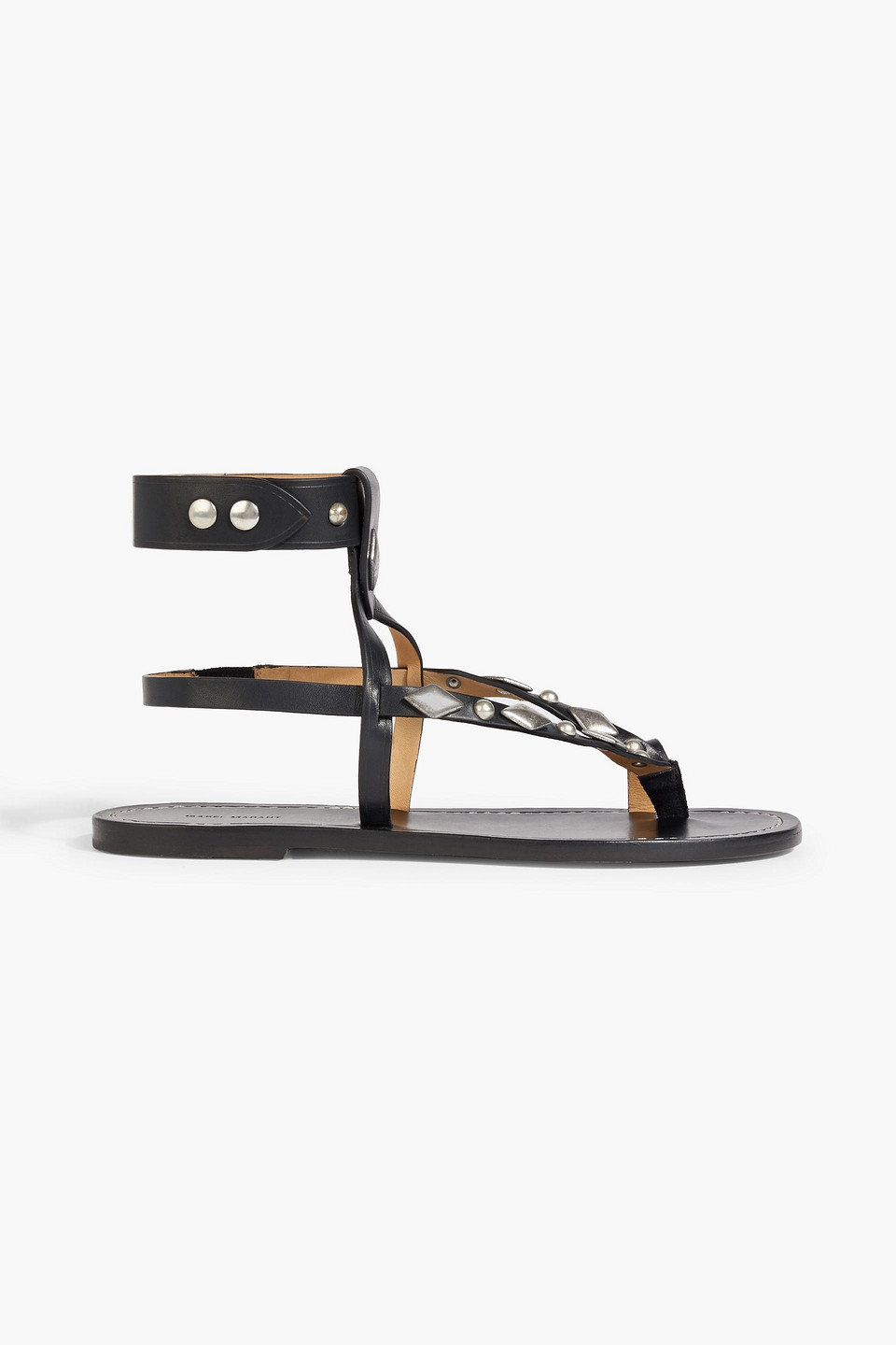 Isabel Marant Lozenge Embellished Leather Sandals In Black