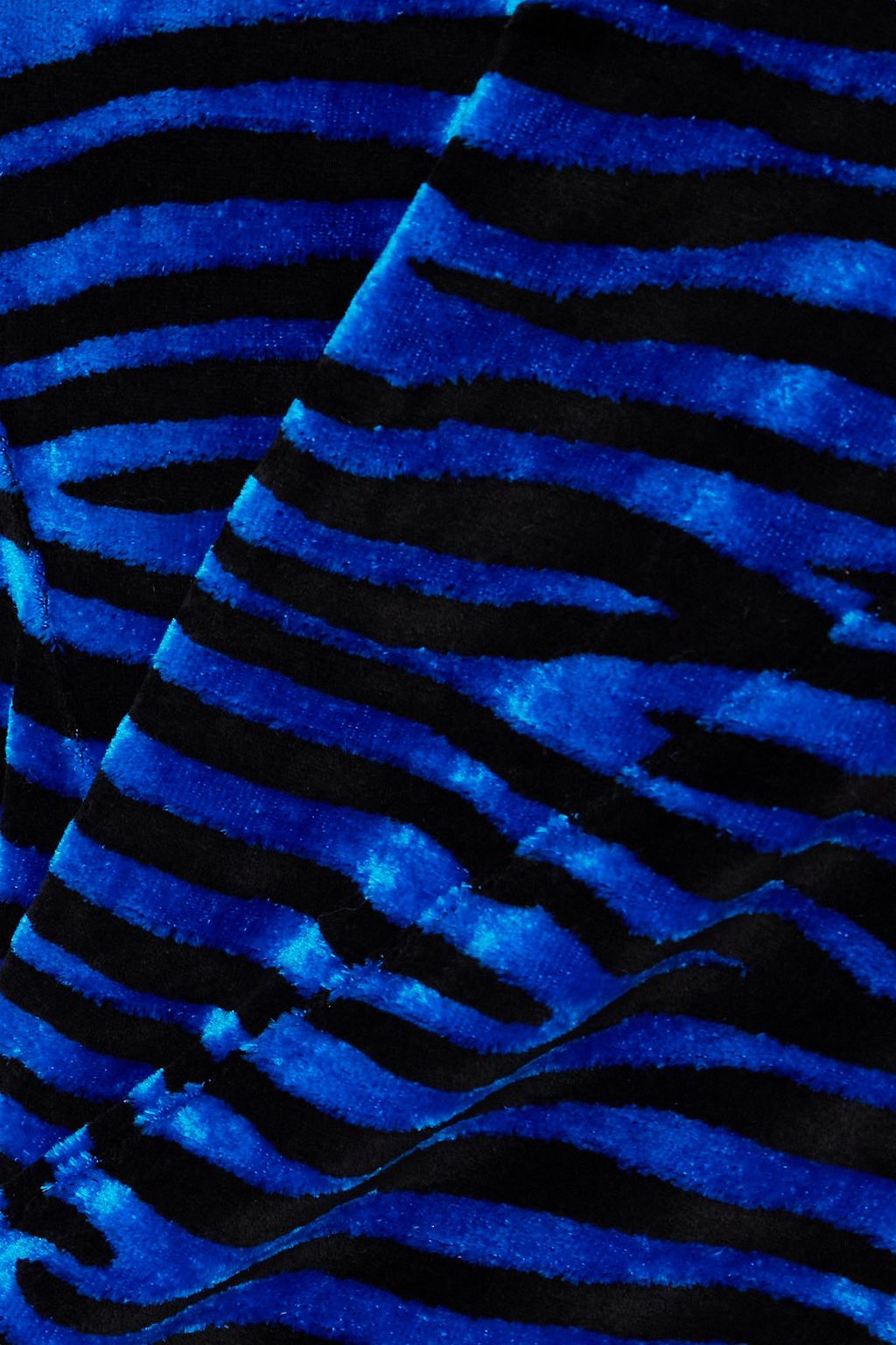 RABANNE Zebra-print velvet turtleneck top