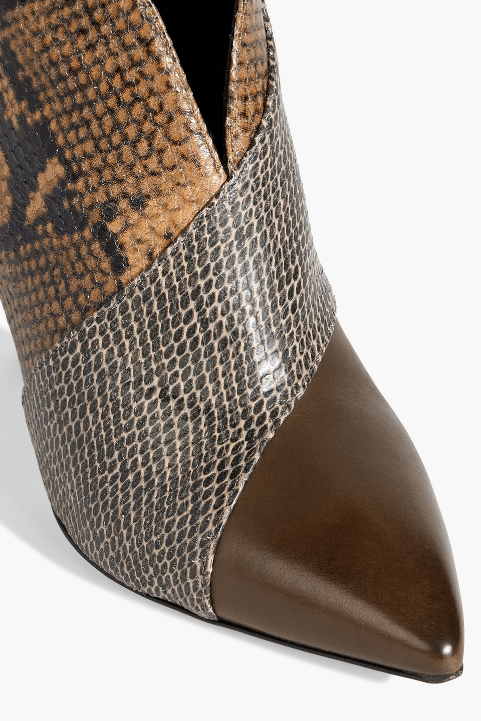 Isabel Marant Archenn Smooth And Snake-effect Leather Ankle Boots In Animal Print