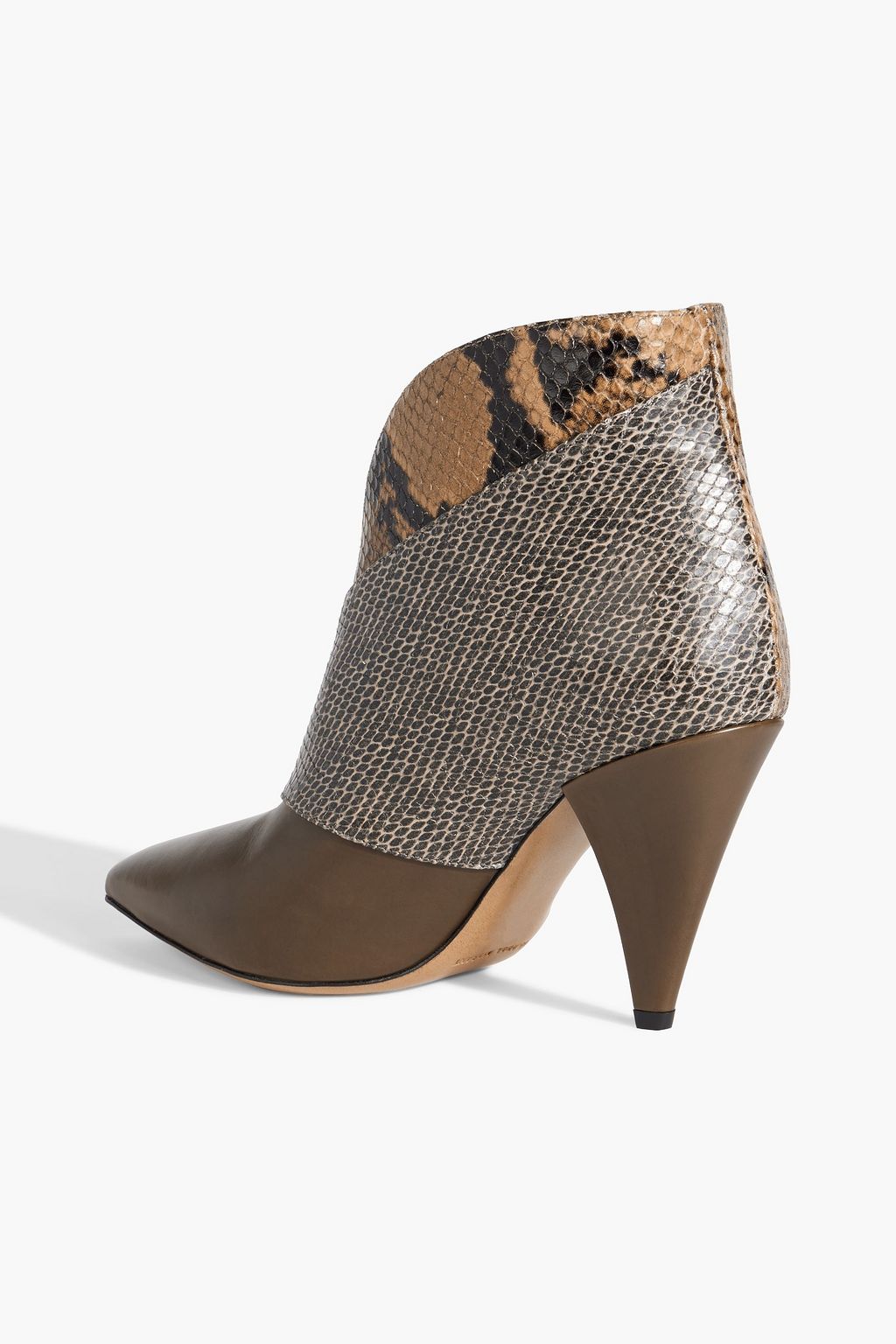 ISABEL MARANT Archenn smooth and snake-effect leather ankle boots
