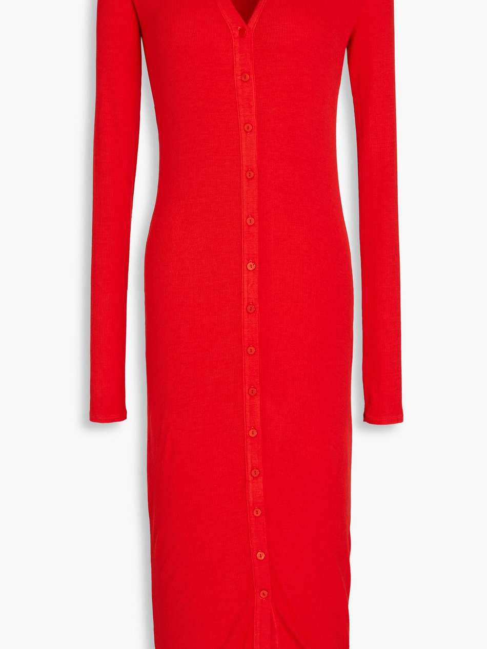 ribbed jersey midi dress