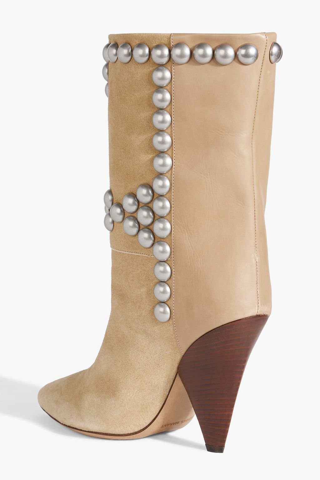 ISABEL MARANT Layo studded leather and suede ankle boots