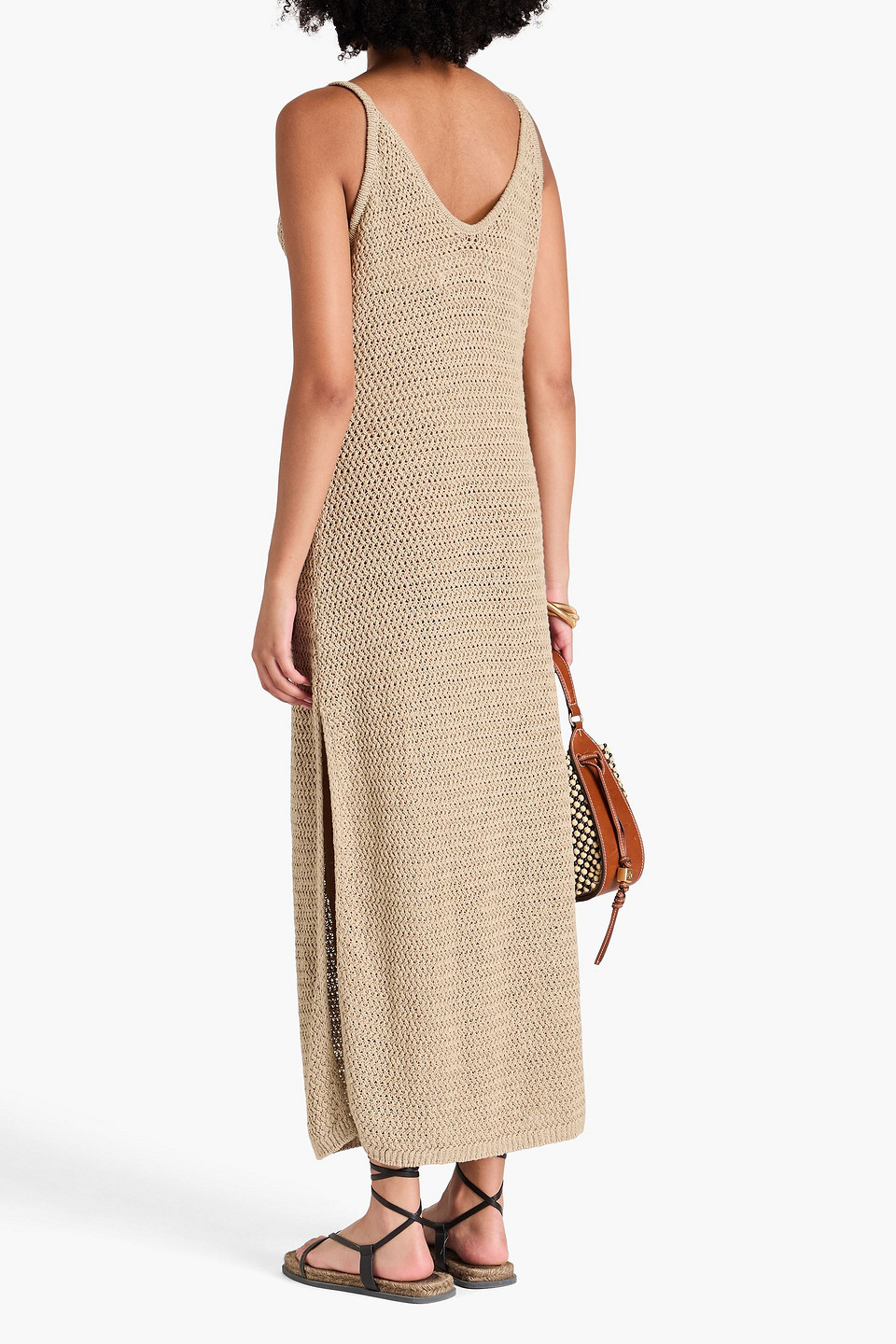 Enza Costa Linen Maxi Dress In Beige