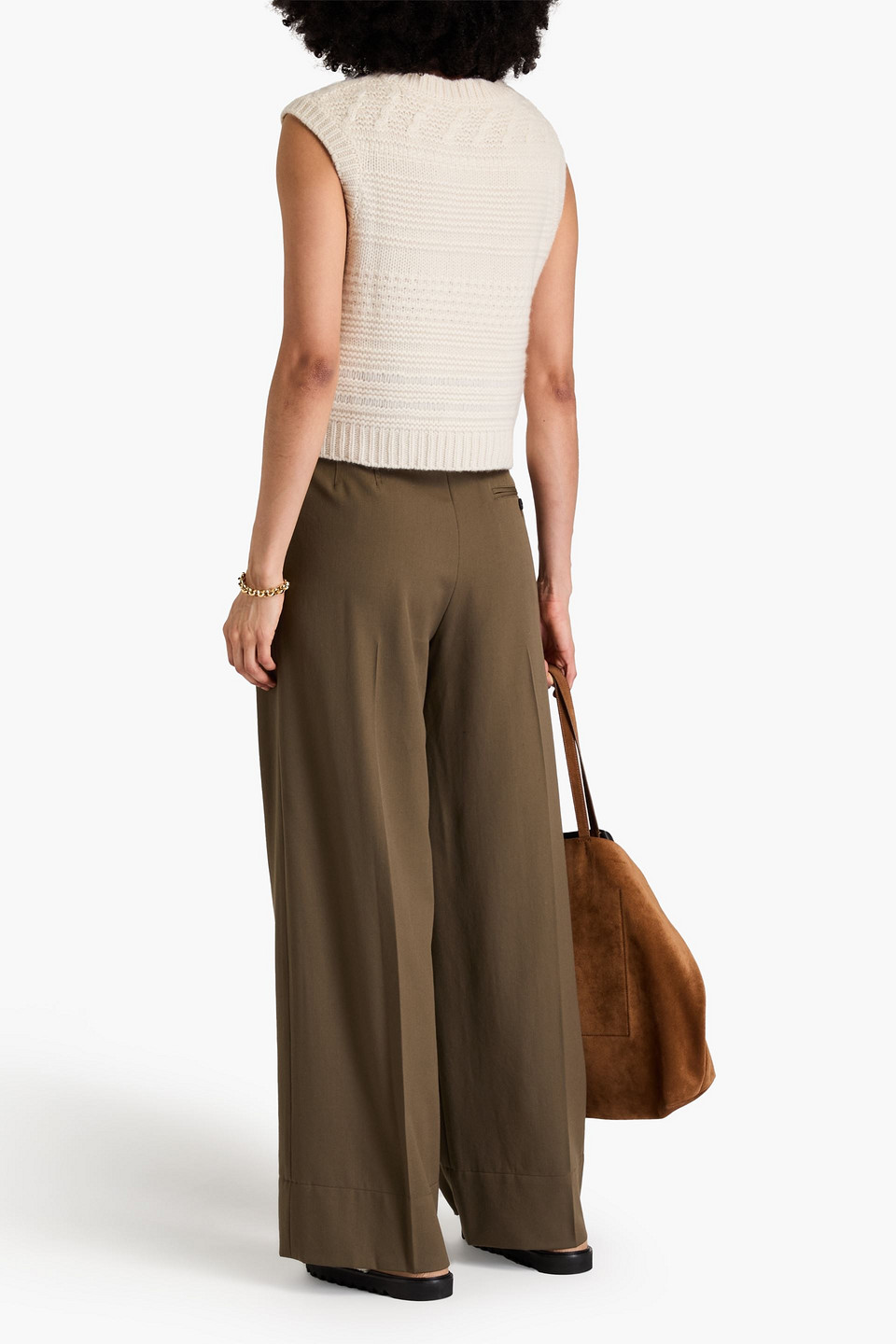 Enza Costa Cashmere Vest In Ivory