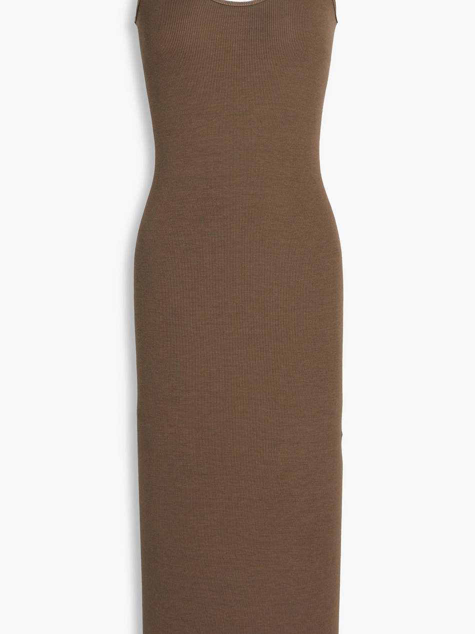 ribbed jersey midi dress