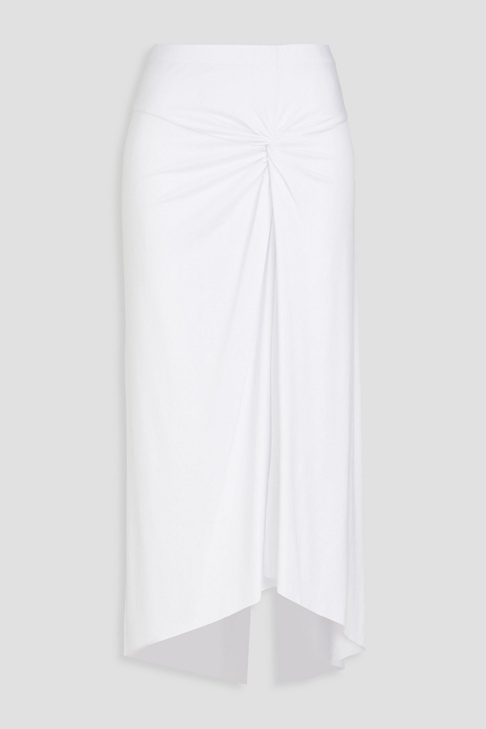 Enza Costa - Asymmetric twisted stretch-jersey midi skirt - White - S