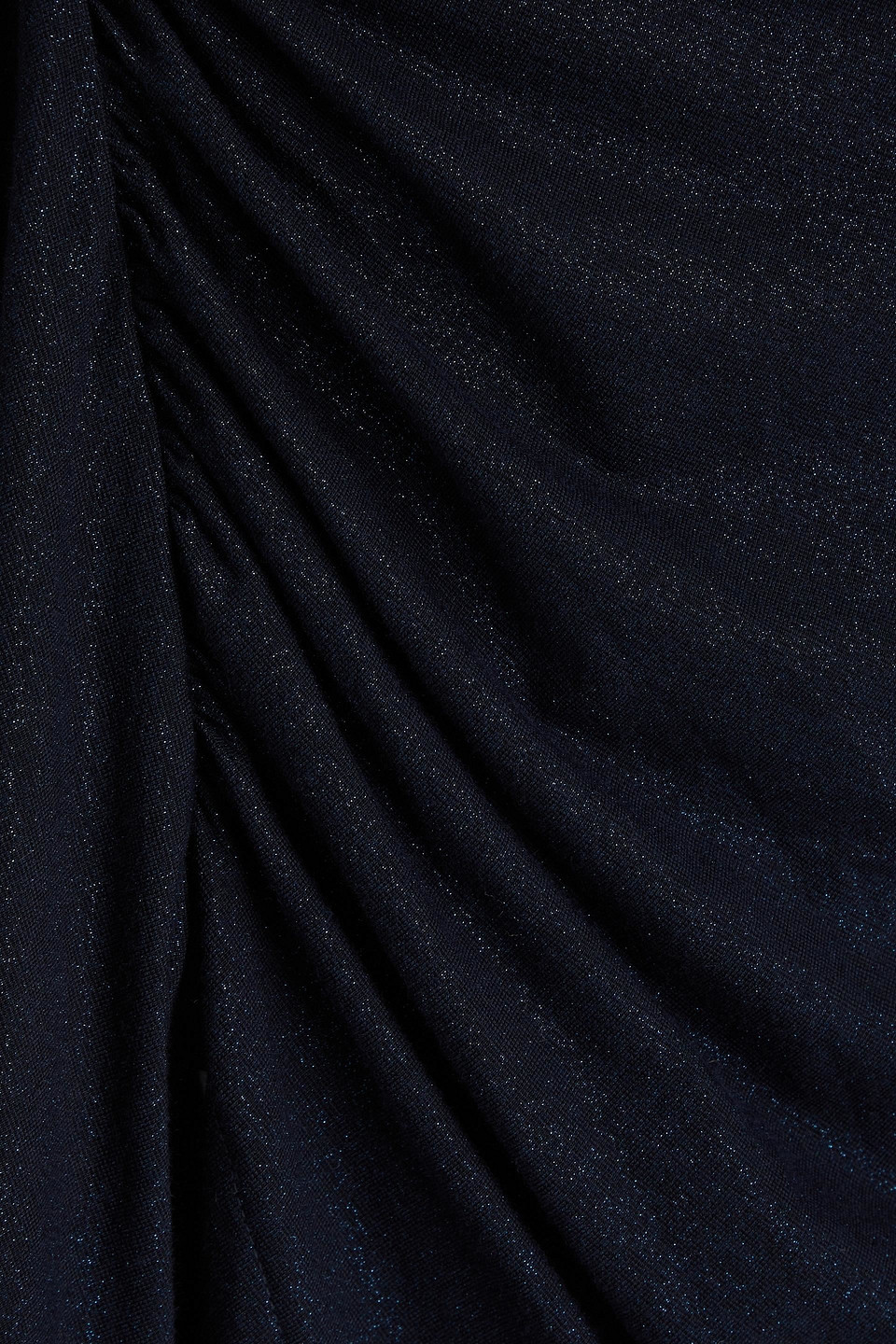 Shop Enza Costa Ruched Metallic Jersey Mini Dress In Navy