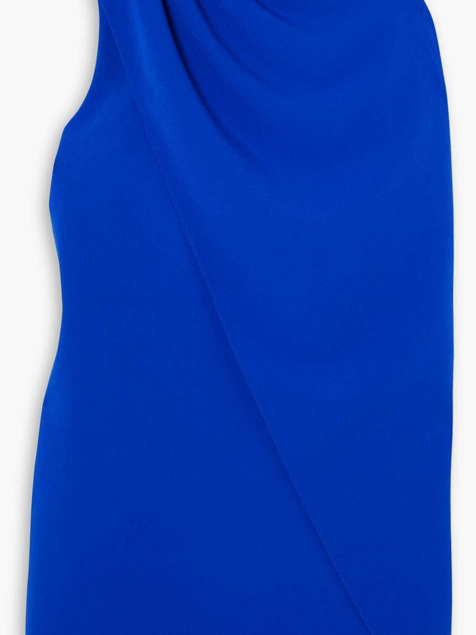 margareta asymmetric cape-effect crepe mini dress