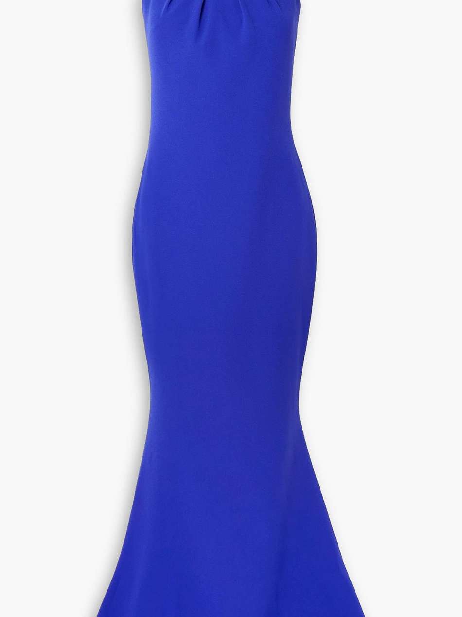 bead-embellished crepe halterneck gown
