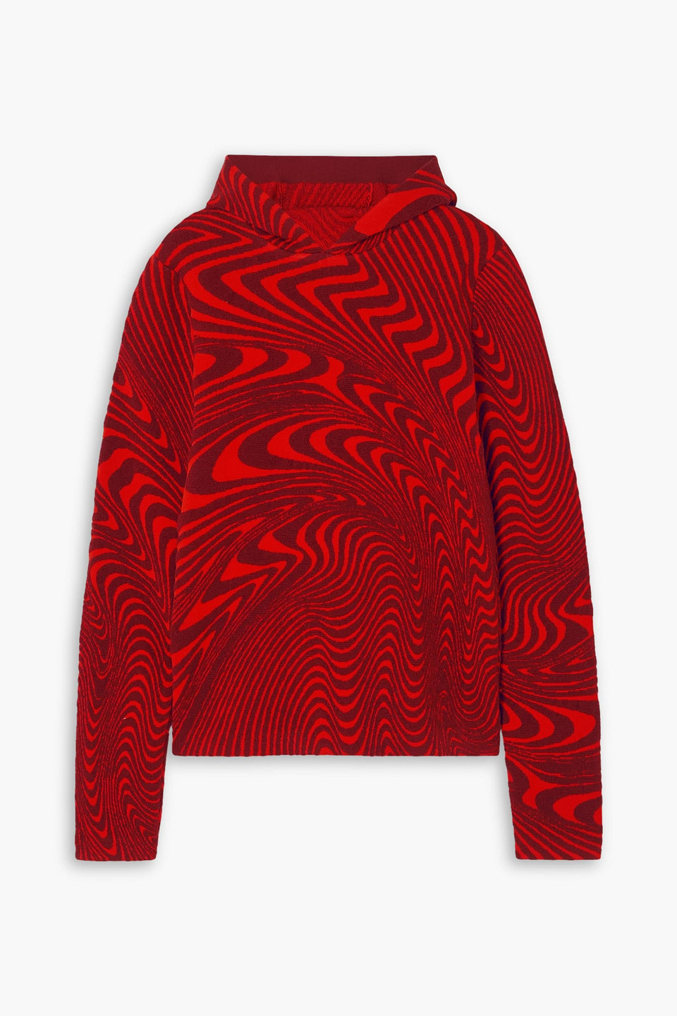 Aztech Mountain Ed Curtis Jacquard-knit Hoodie In Tomato Red