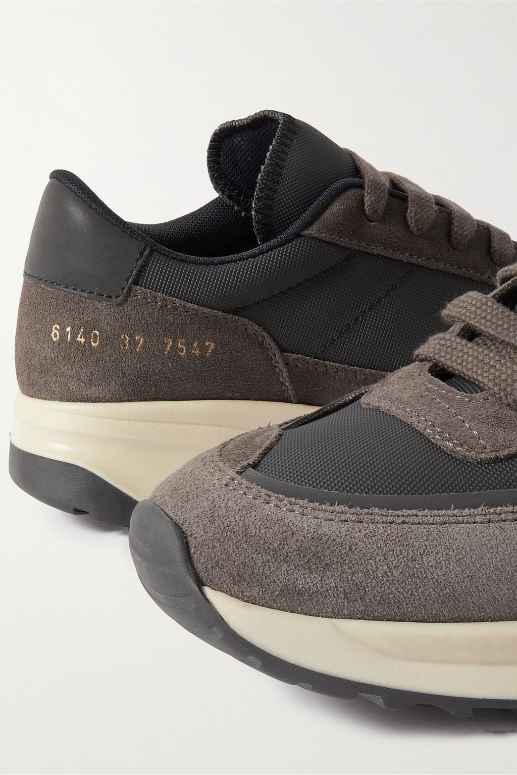 WOMAN BY COMMON PROJECTS Track Technical leather-trimmed mesh and suede  sneakers | THE OUTNET