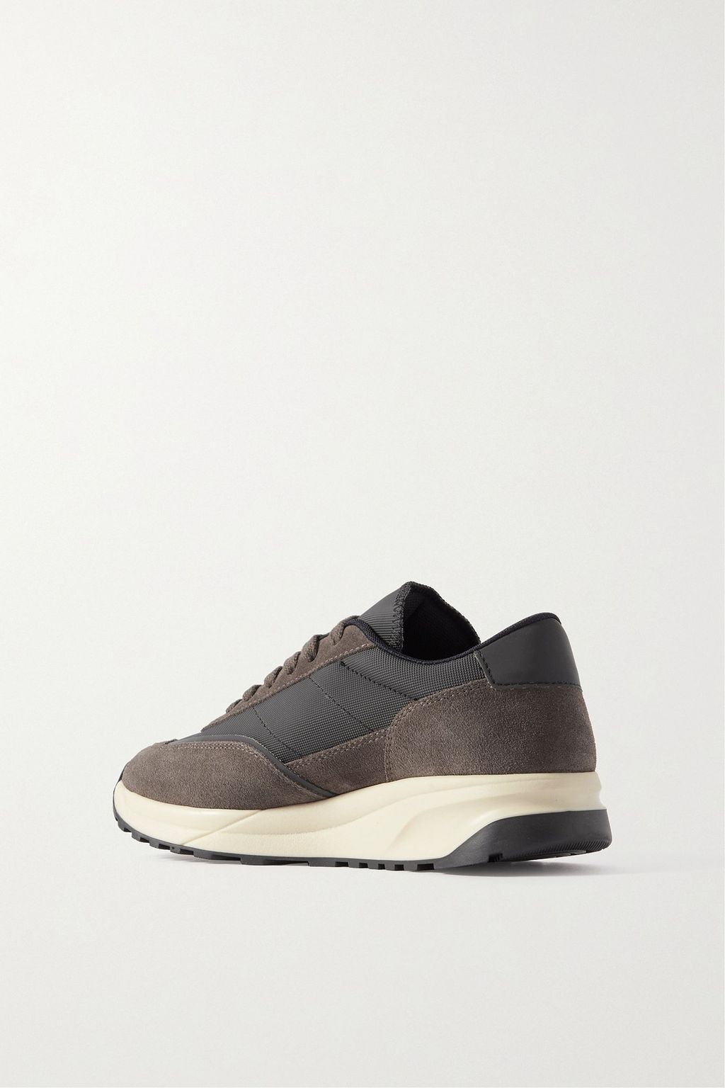 WOMAN BY COMMON PROJECTS Track Technical leather-trimmed mesh and suede  sneakers | THE OUTNET