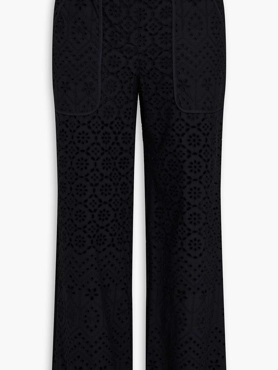 riggs broderie anglaise cotton straight-leg pants