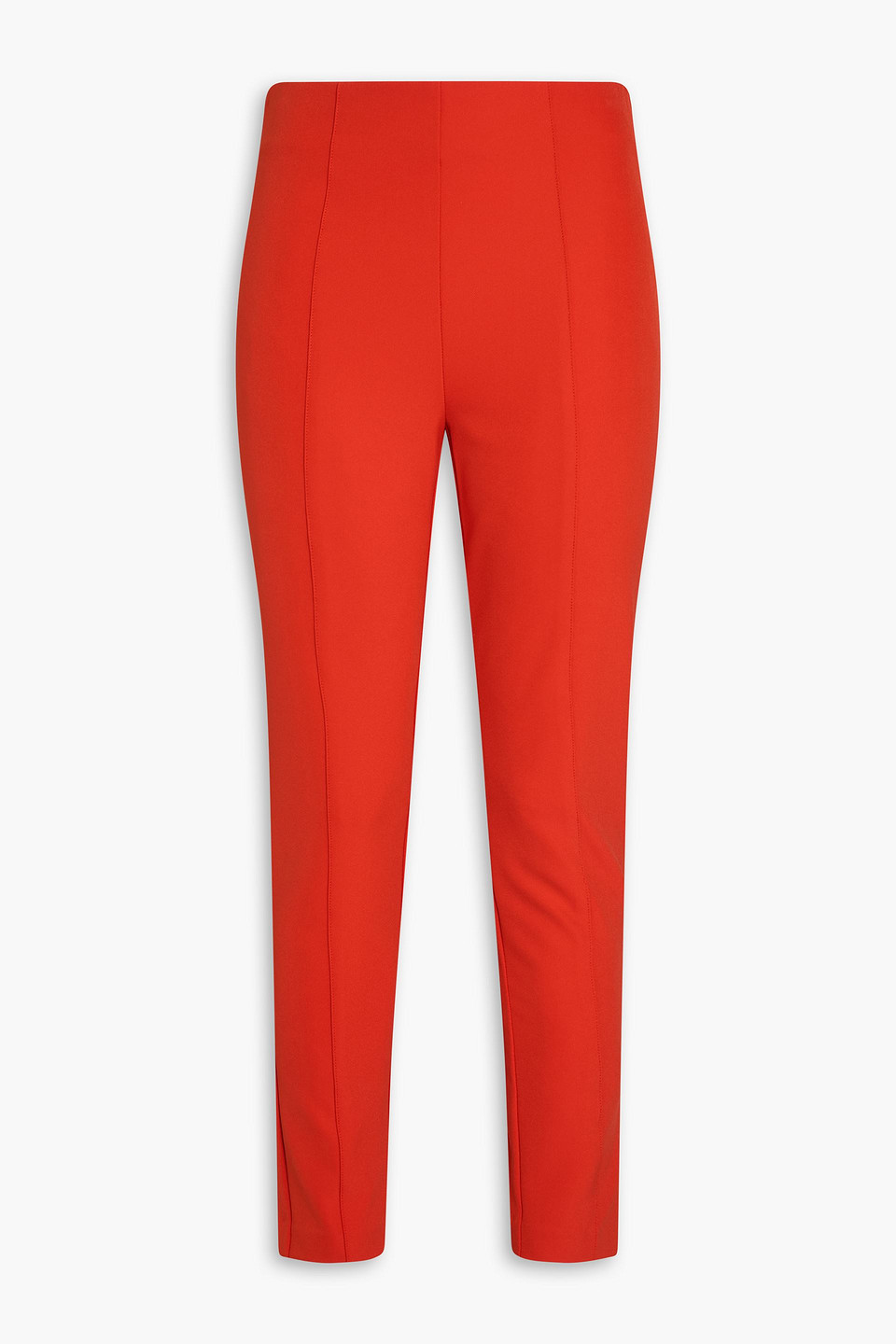 Veronica Beard Honolulu Stretch-crepe Slim-leg Pants In Tomato Red