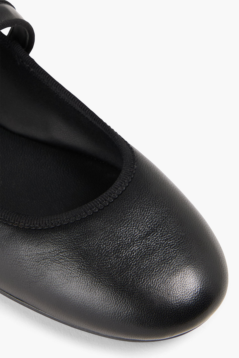 Stuart Weitzman Alice Leather Ballet Flats In Black