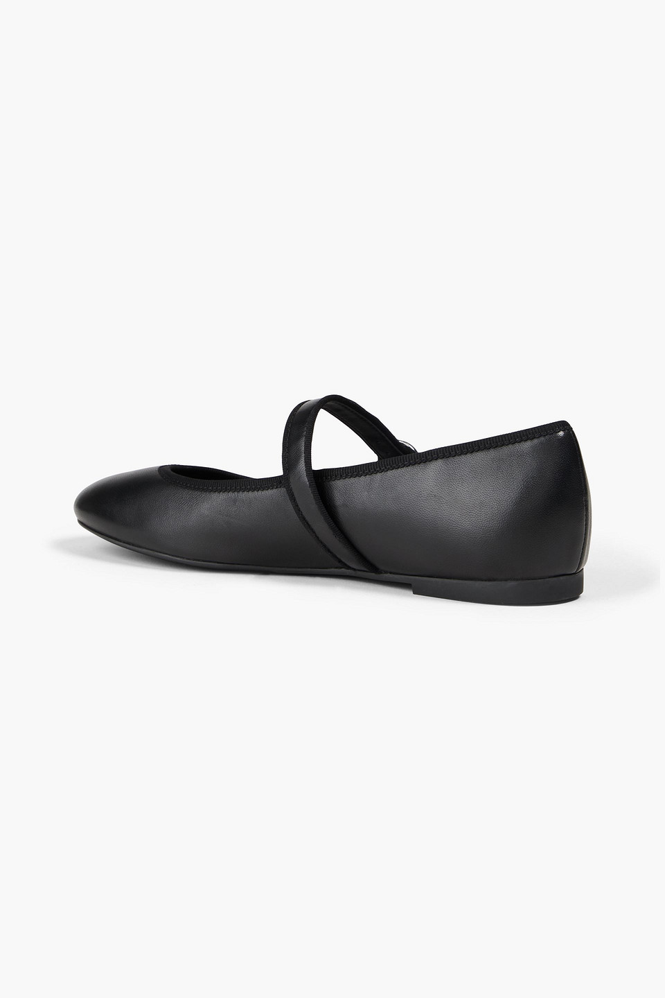 Stuart Weitzman Alice Leather Ballet Flats In Black