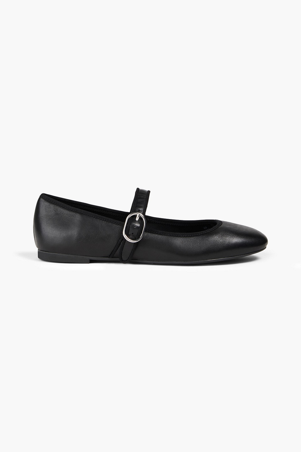 Stuart Weitzman Alice Leather Ballet Flats In Black