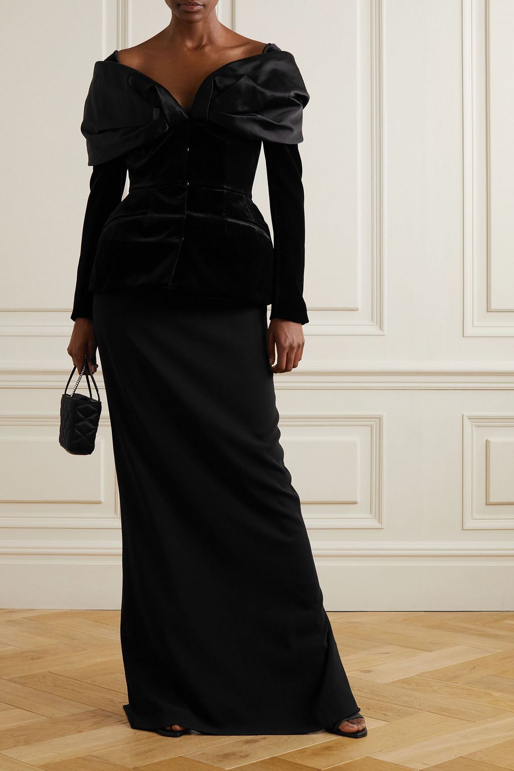 SAFIYAA Elle duchesse-silk and velvet blouse
