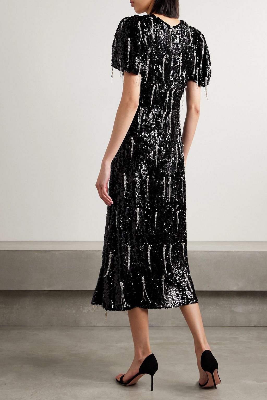 MARKARIAN Lavinia embellished sequined chiffon midi dress