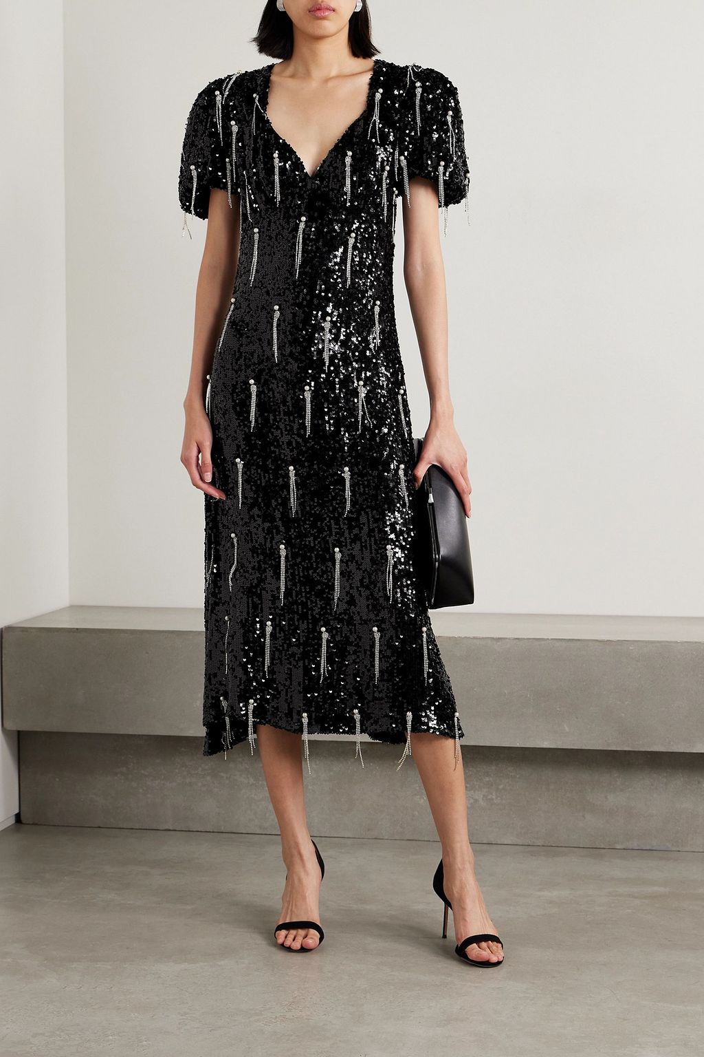 MARKARIAN Lavinia embellished sequined chiffon midi dress