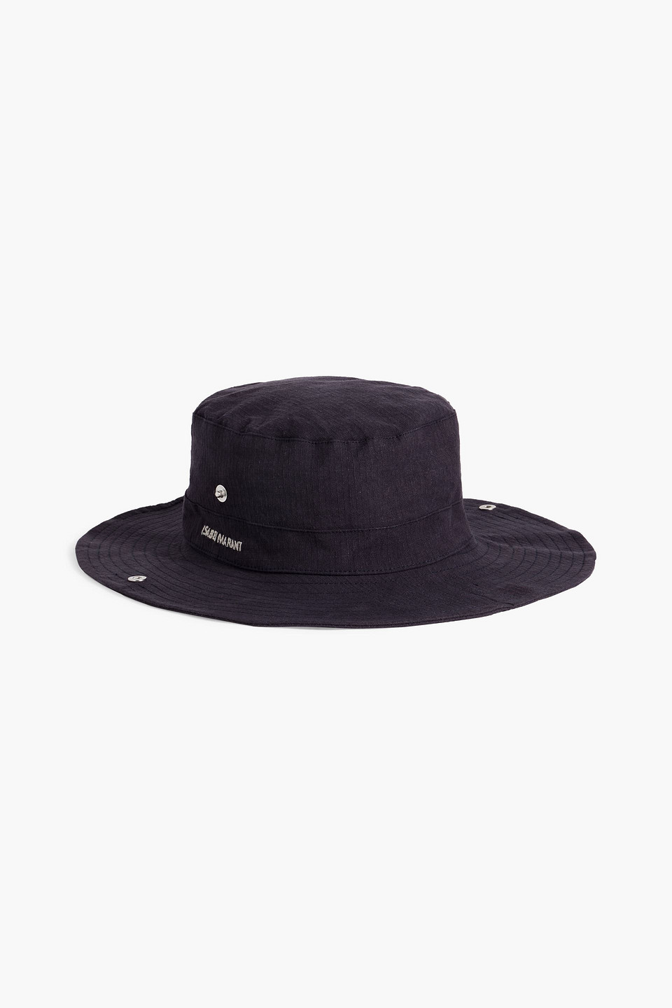 Isabel Marant Embroidered Linen-blend Ripstop Bucket Hat In Midnight Blue