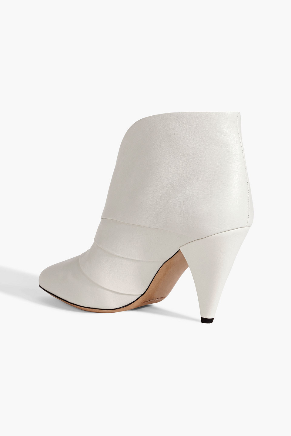 Isabel Marant Acna Leather Ankle Boots In Light Gray