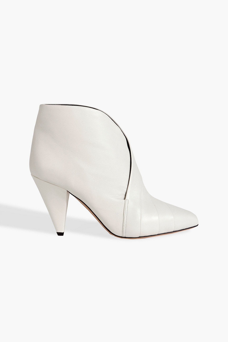 Isabel Marant Acna Leather Ankle Boots In Light Gray